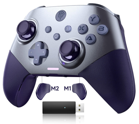 EasySMX X10 Wireless PC Controller with Dual Hall Effect  Bluetooth Controller for PC/Switch/Steam/Android TV  Mobile - Include a White Swappable Faceplate  Compatible with Black Myth: Wukong