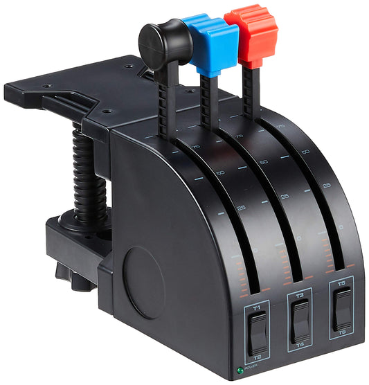 Logitech G Saitek PRO Flight Throttle Quadrant, Professional Simulation Axis Levers, LCD Display, 3x Two-Way Rocker Switches, Ad