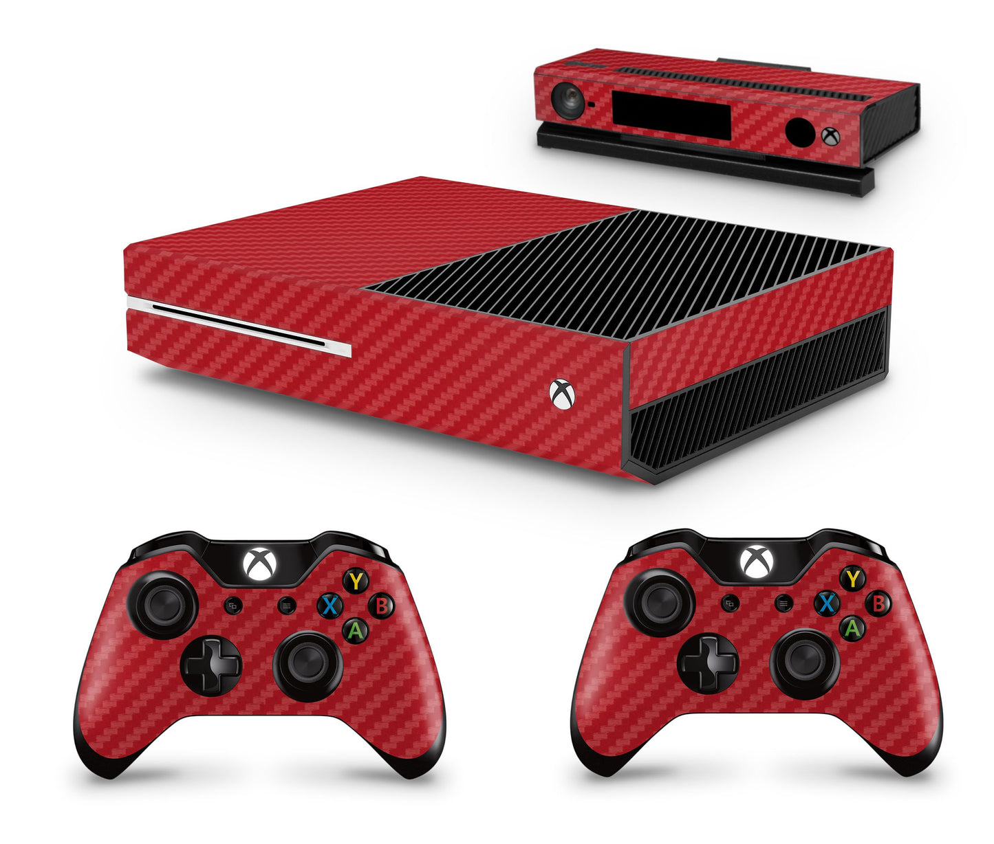 giZmoZ n gadgetZ GNG Carbon Red Xbox One Console Skin Decal Sticker + 2 Controller Skins, Vinyl Material