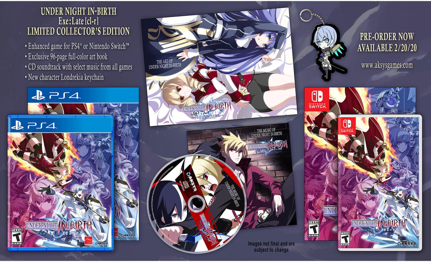 Aksys Under Night In-Birth Exe: Late[Cl-R] - PS4 Collectors Edition, Model PS4-028