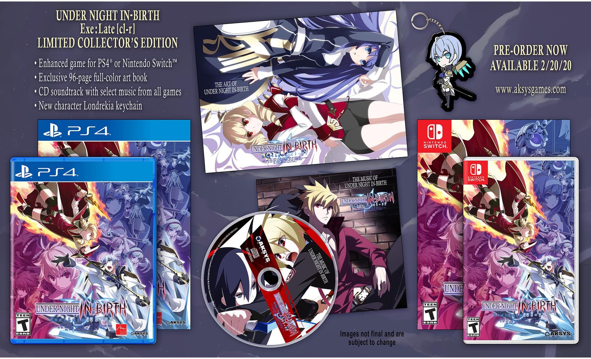 Aksys Under Night In-Birth Exe: Late[Cl-R] - PS4 Collectors Edition, Model PS4-028