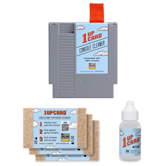 1UPcard Cleaning Kit Compatible With NES (Nintendo Entertainment System) and Video Game Cartridges