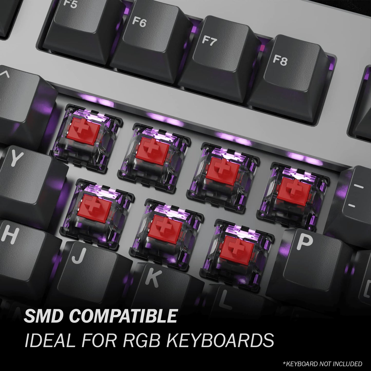 GATERON KS-15 Optical Red Switches | 120 PCS | 45g Force | Linear | Clear Top RGB for Gaming Keyboard