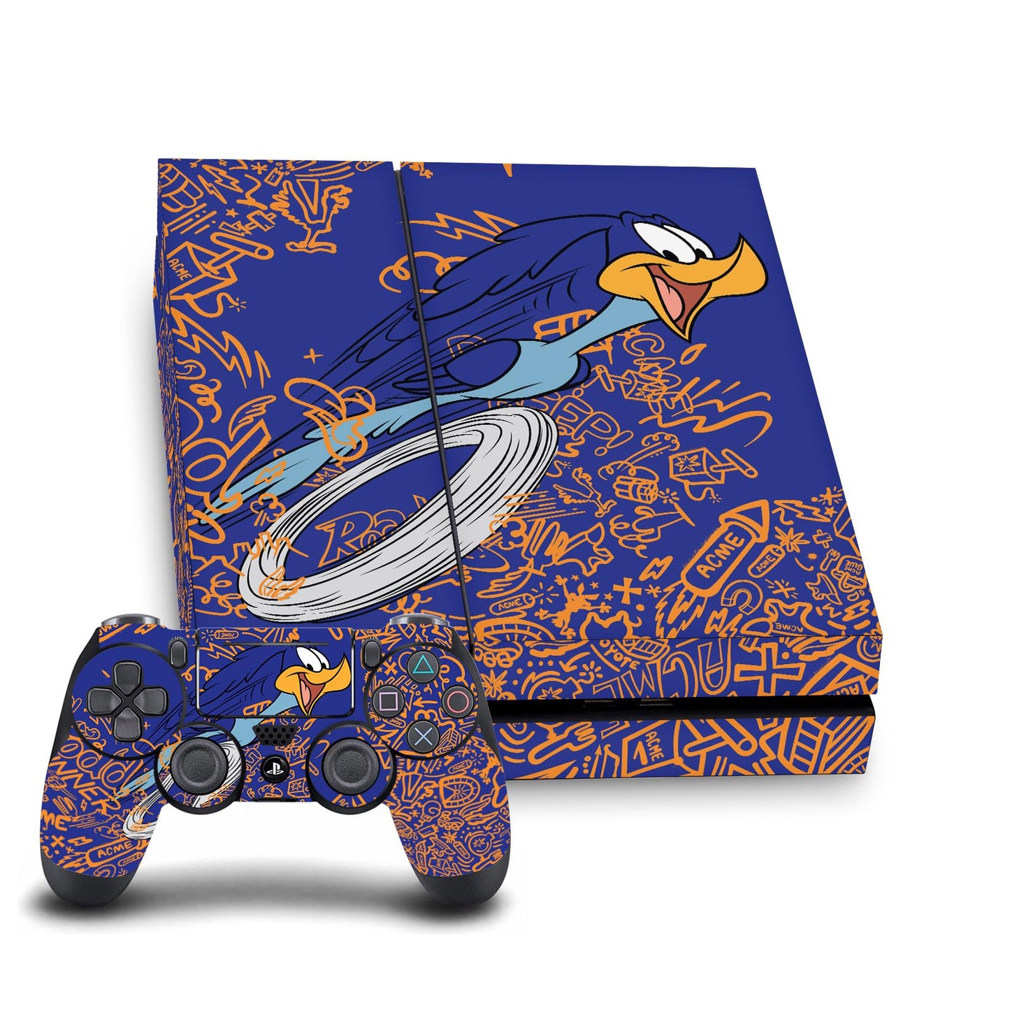 Head Case Designs Officially Licensed Looney Tunes Road Runner Graphics and Characters Vinyl Sticker Gaming Skin Decal Compatible With Sony PlayStation 4 PS4 Console and DualShock 4 Controller Bundle