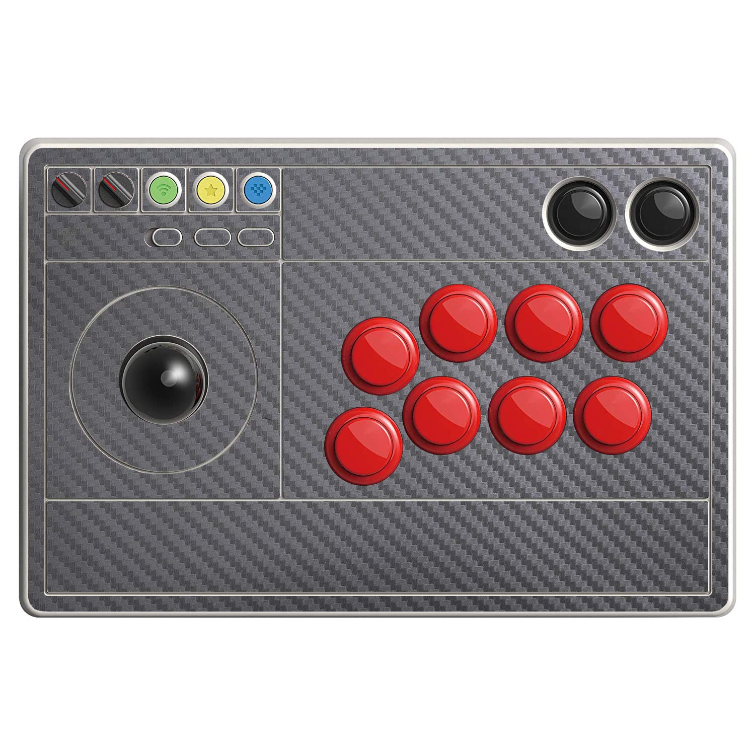 SopiGuard Sticker Skin for 8BitDo Arcade Stick Top Panel Only Vinyl Decal Wrap (Carbon Gunmetal Grey)