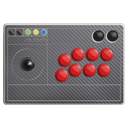 SopiGuard Sticker Skin for 8BitDo Arcade Stick Top Panel Only Vinyl Decal Wrap (Carbon Gunmetal Grey)