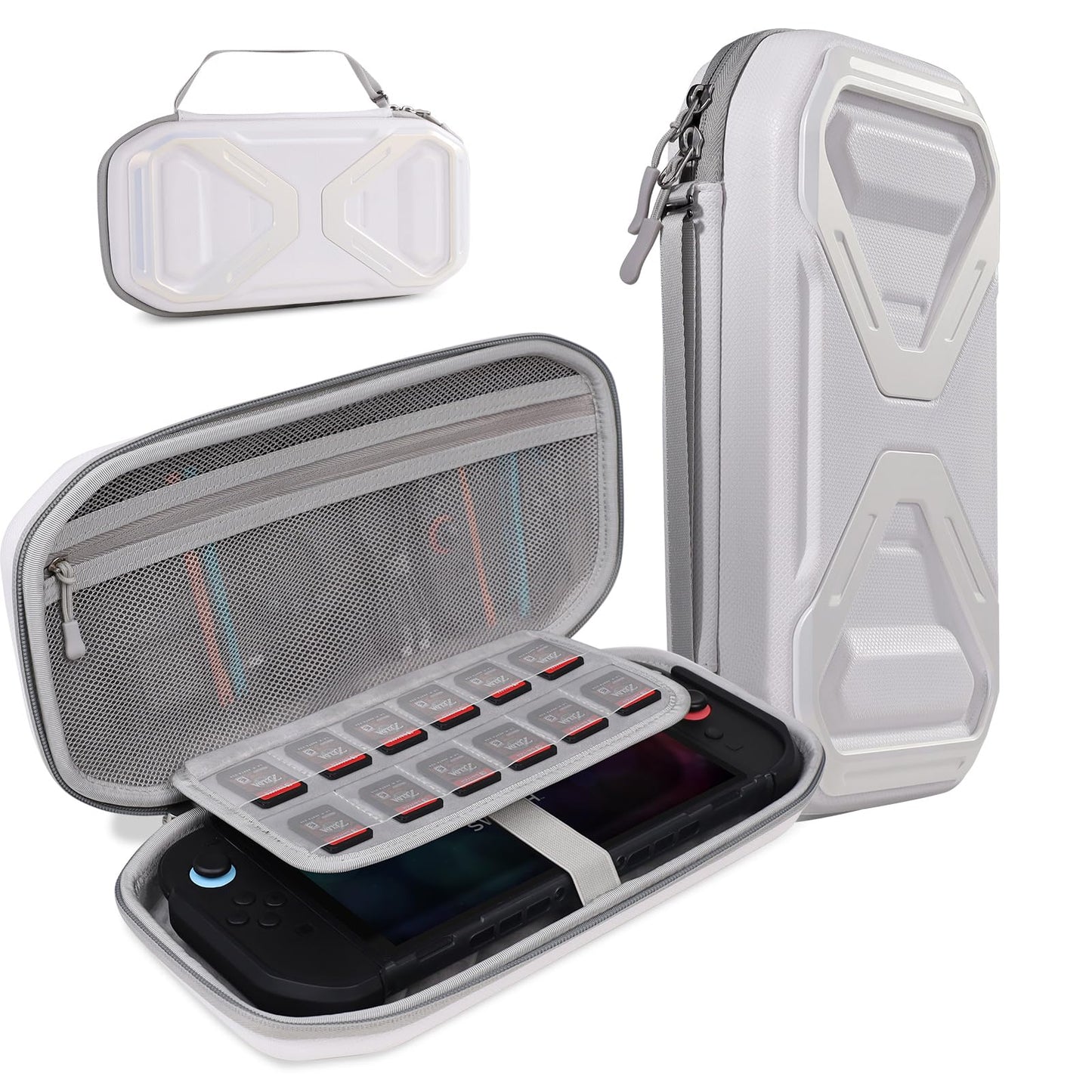 SUPCASE for Nintendo Switch 2 Carrying Case 2025  [12 Game Card Storage] [Military-Grade Protection] Spacious Portable Hard Shell Tpartyl Bag for Nintendo Switch 2 Console & Accessories  White