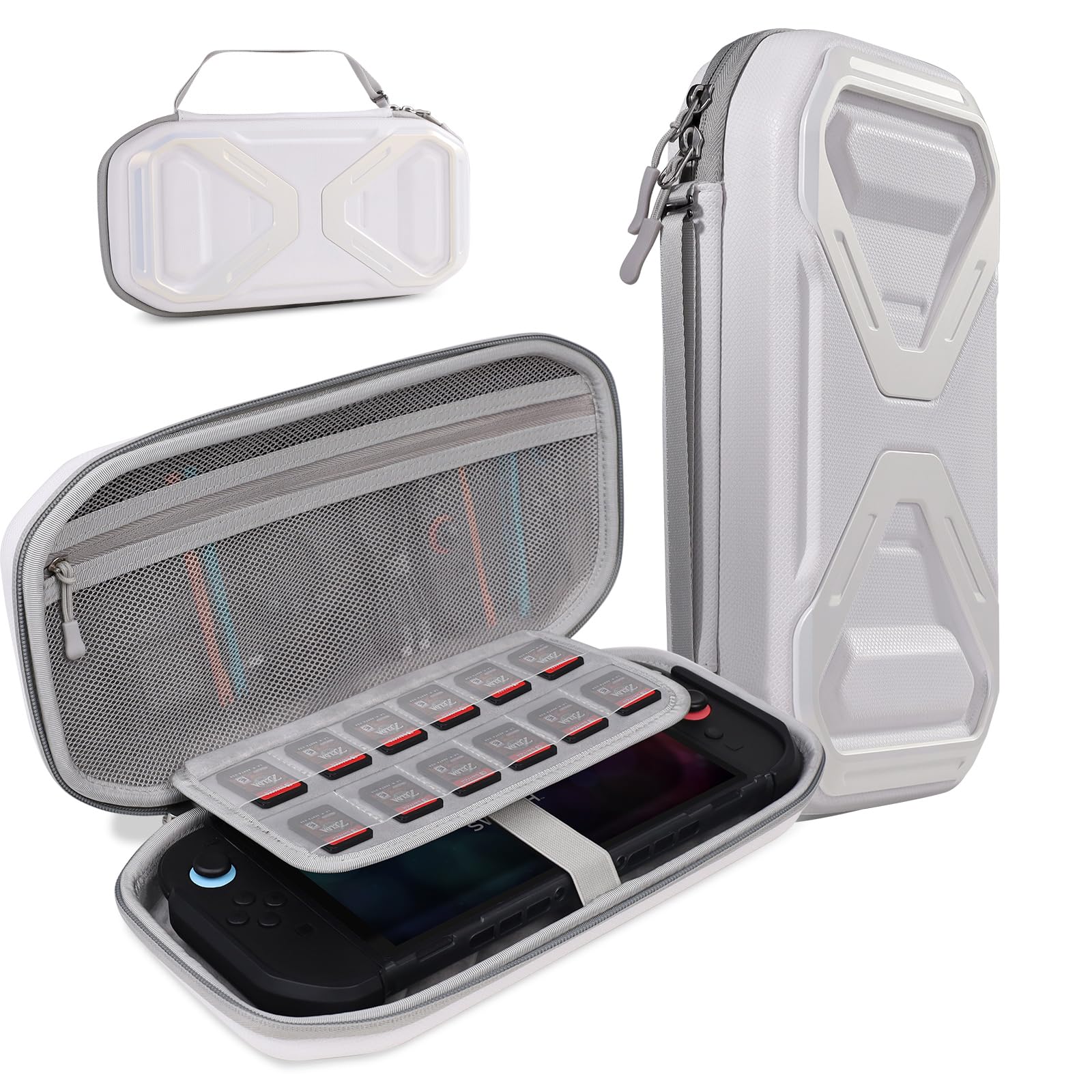 SUPCASE for Nintendo Switch 2 Carrying Case 2025  [12 Game Card Storage] [Military-Grade Protection] Spacious Portable Hard Shell Tpartyl Bag for Nintendo Switch 2 Console & Accessories  White