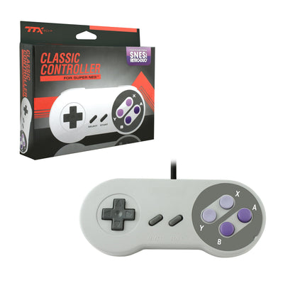 TTX Tech Classic Controller for Super Nintendo - Black - Model nxsnes-002