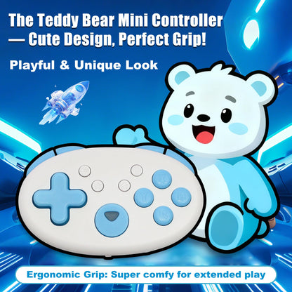 XLX Micro Bluetooth Gamepad - Pocket-sized Mini Controller for Switch, Android, PC & iOS - Blue