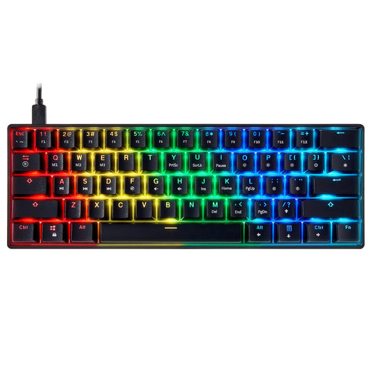 Mizar MZ60 Luna 60% Mechanical Gaming Keyboard - RGB Backlit, Gateron Optical Blue Switches, Black