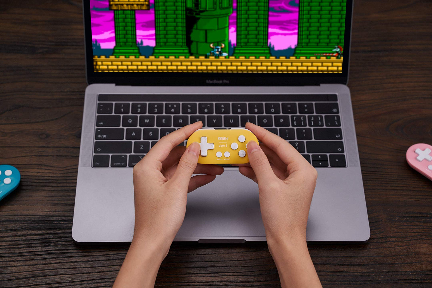 Nargos 8Bitdo Zero 2 Mini Bluetooth Controller for Nintendo Switch, Windows, Android - Yellow Edition