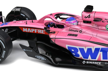 Solido ALP A522 Bahrain GP 2022 Model 1/18 Medium Pink Diecast Car