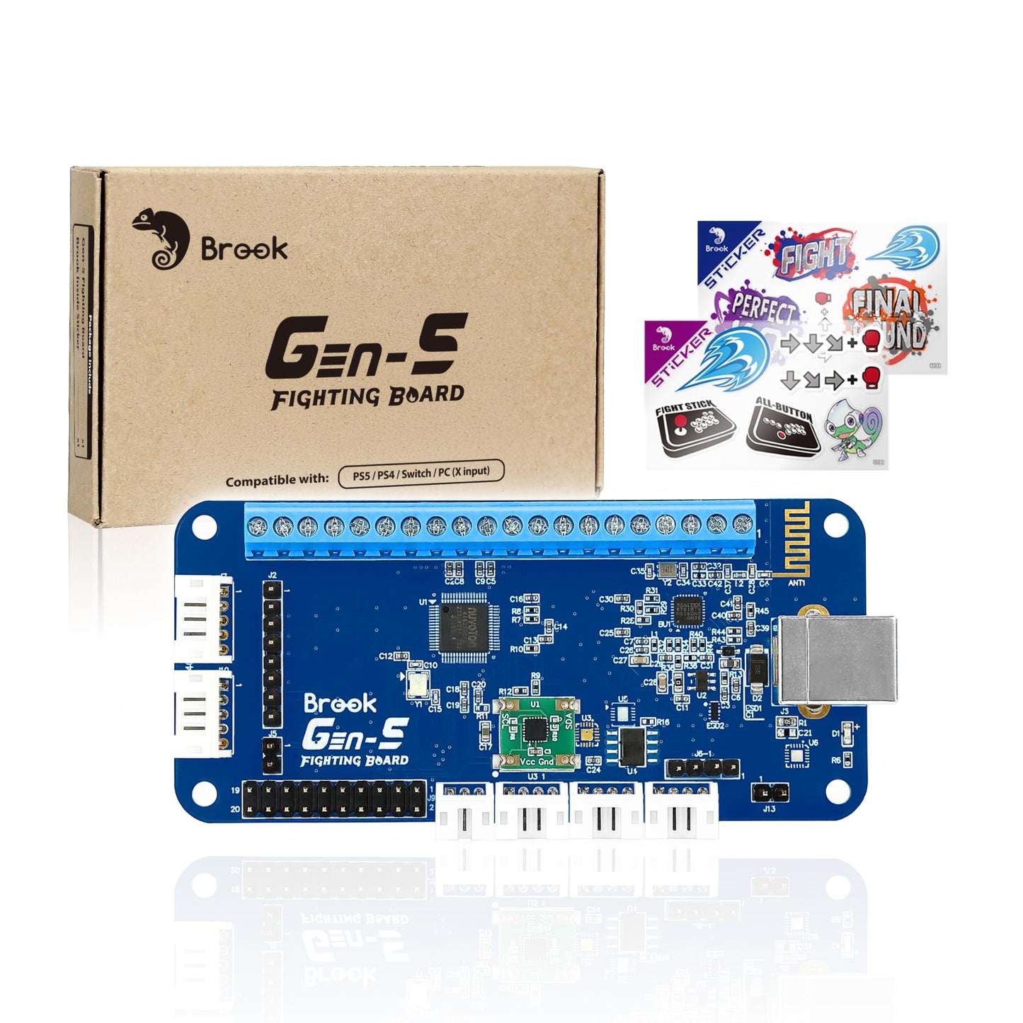 Brook Gaming GEN 5 Fighting Board with RGB Sticker - Multi-Platform Support for PS5  PS4  NS  NS2 & PC - Ultra-Fast Input for Competitive Play?Exclusive Version?