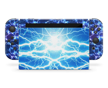 giZmoZ n gadgetZ Electric Storm Skin Decal Vinyl Sticker for Nintendo Switch Console + 1 Controller, Model GNG-Switch-ELEC-SKINS