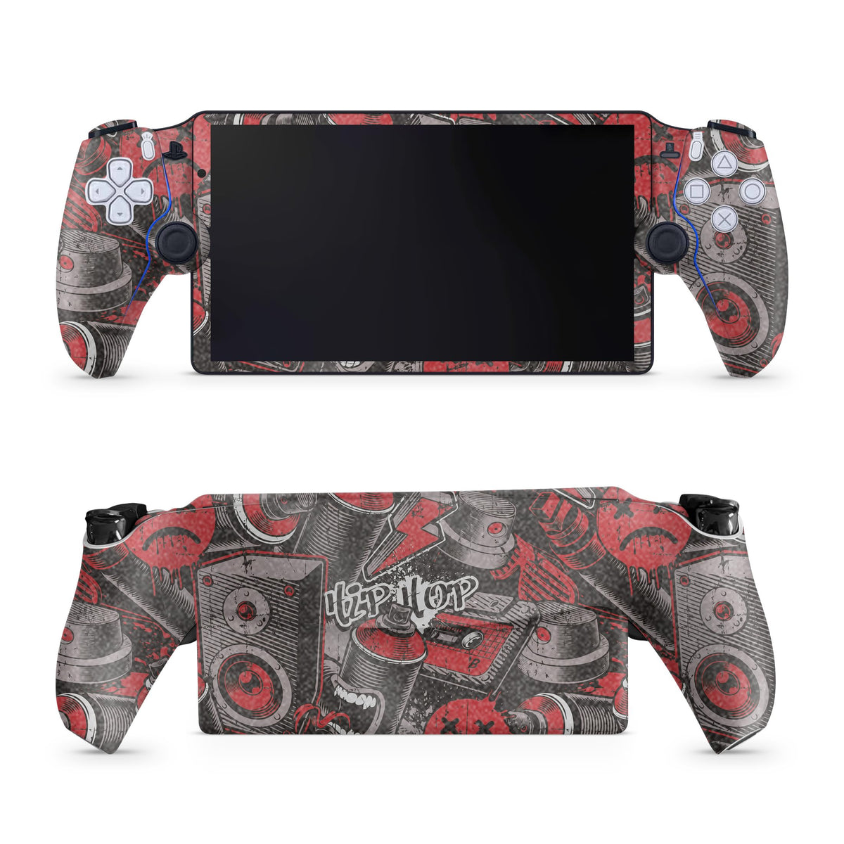 Glossy Glitter Gaming Skin Compatible with PS5 Portal Remote Player - Red Hip Hop - fine 3M Vinyl Protective Wrap Decal Cover - Easy to Apply | Crafted in The USA by MightySkins