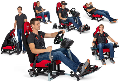 OpenWheeler Racing Simulator Seat - Gaming Chair with Gear Shift Mount, Red, 37D x 16W x 16H in, Model 102172012