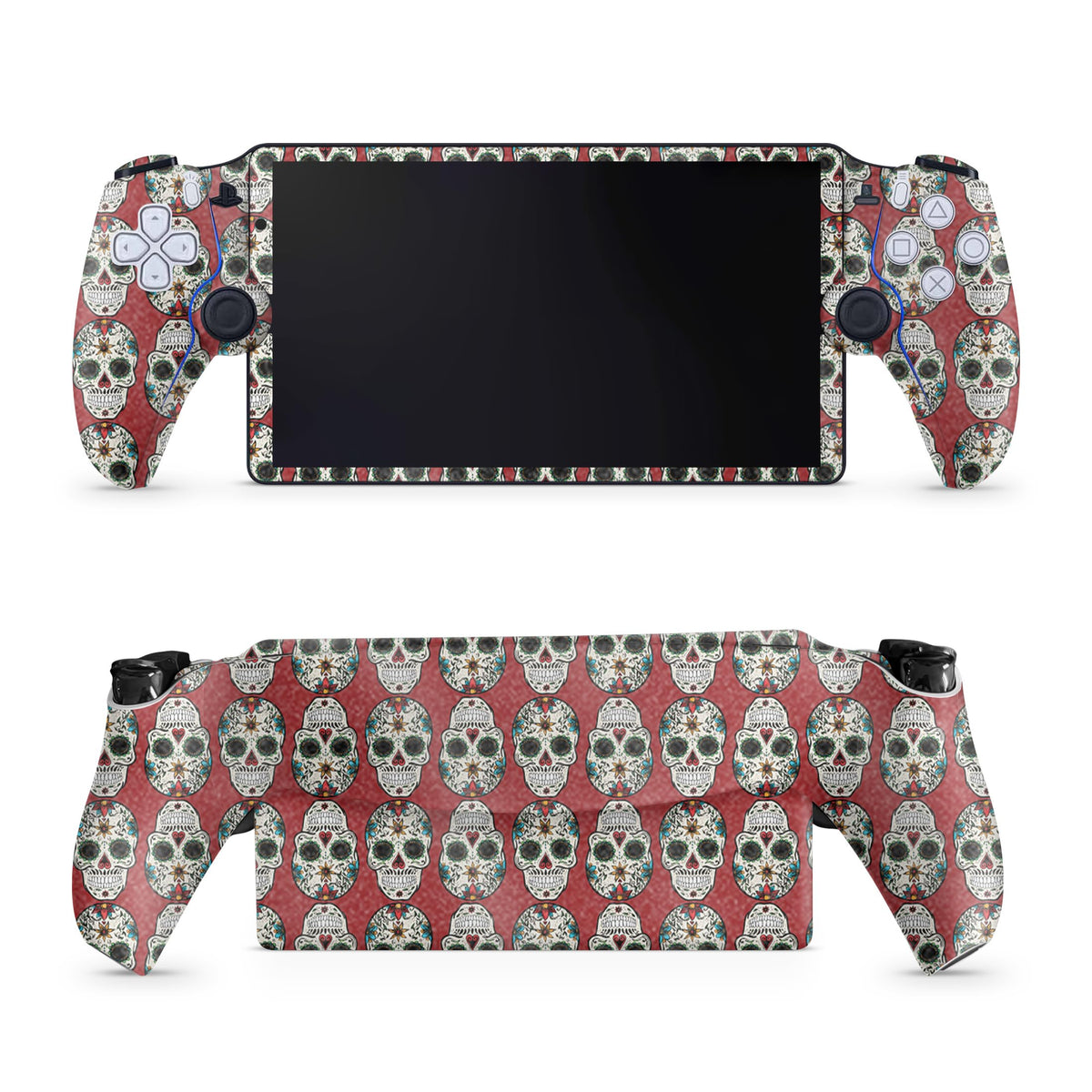 Glossy Glitter Gaming Skin Compatible with PS5 Portal Remote Player - Sugar Skull - fine 3M Vinyl Protective Wrap Decal Cover - Easy to Apply | Crafted in The USA by MightySkins