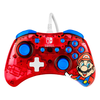 PDP Gaming Rock Candy Wired Controller for Nintendo Switch - Mario Punch, Officially Licensed, Compatible with Lite/OLED, Model 500-181-NA-MAR