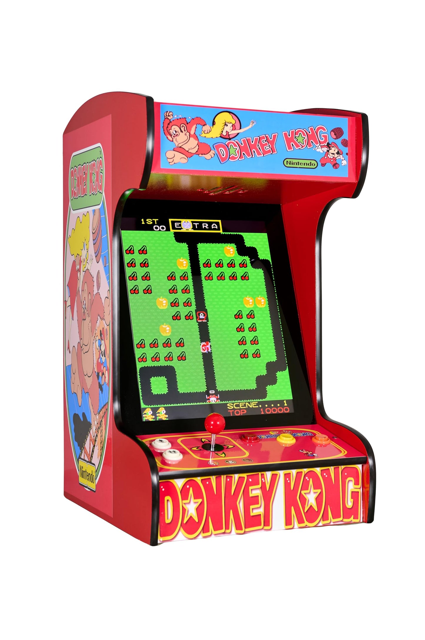 Doc and Pies Arcade Factory Classic Arcade Machine - 412 Retro Games - Tabletop/Bartop - Full Size LCD Screen - Red