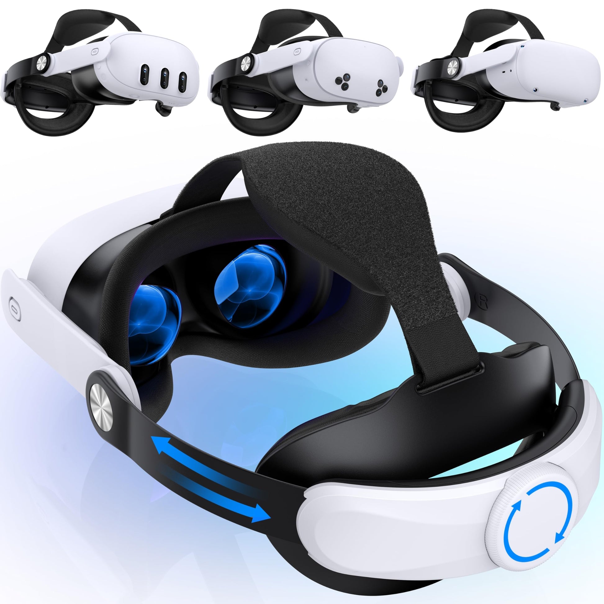 Adjustable Head Strap for Meta Quest 3S/Quest 3/Quest 2  Lightweight VR Headset Strap  With Cotton BackPad  Reduce Pressure for Oculus Head Strap  Enhanced Support&Comfort  Replacement for fine design Strap