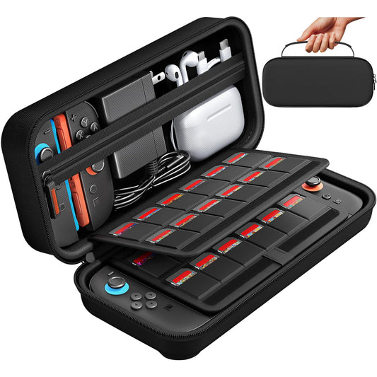 daydayup Switch Carrying Case Compatible with Nintendo Switch 2  with 24 Games Cartridges Protective Hard Shell Travel Carrying Case of Pouch for Console & Accessories DS case