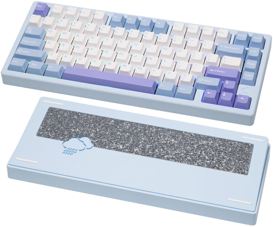 KEEBMONKEY WOBKEY Rainy 75 Mechanical Keyboard - Triple-Mode, RGB, Cocoa Switches, Pro - Blue