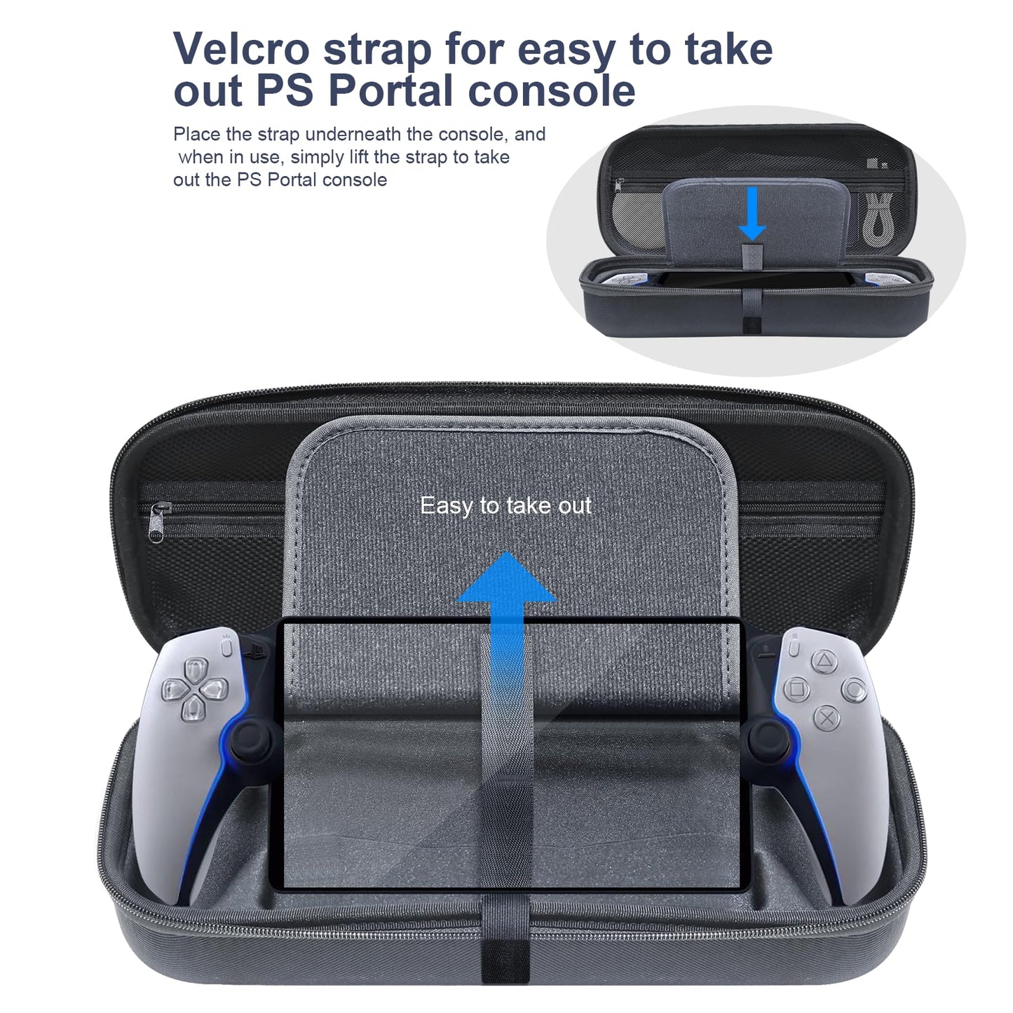 JOYTORN PS5 Portal Remote Carry Case - Hard Shell, Waterproof & Shockproof - Black, Model P5182-B