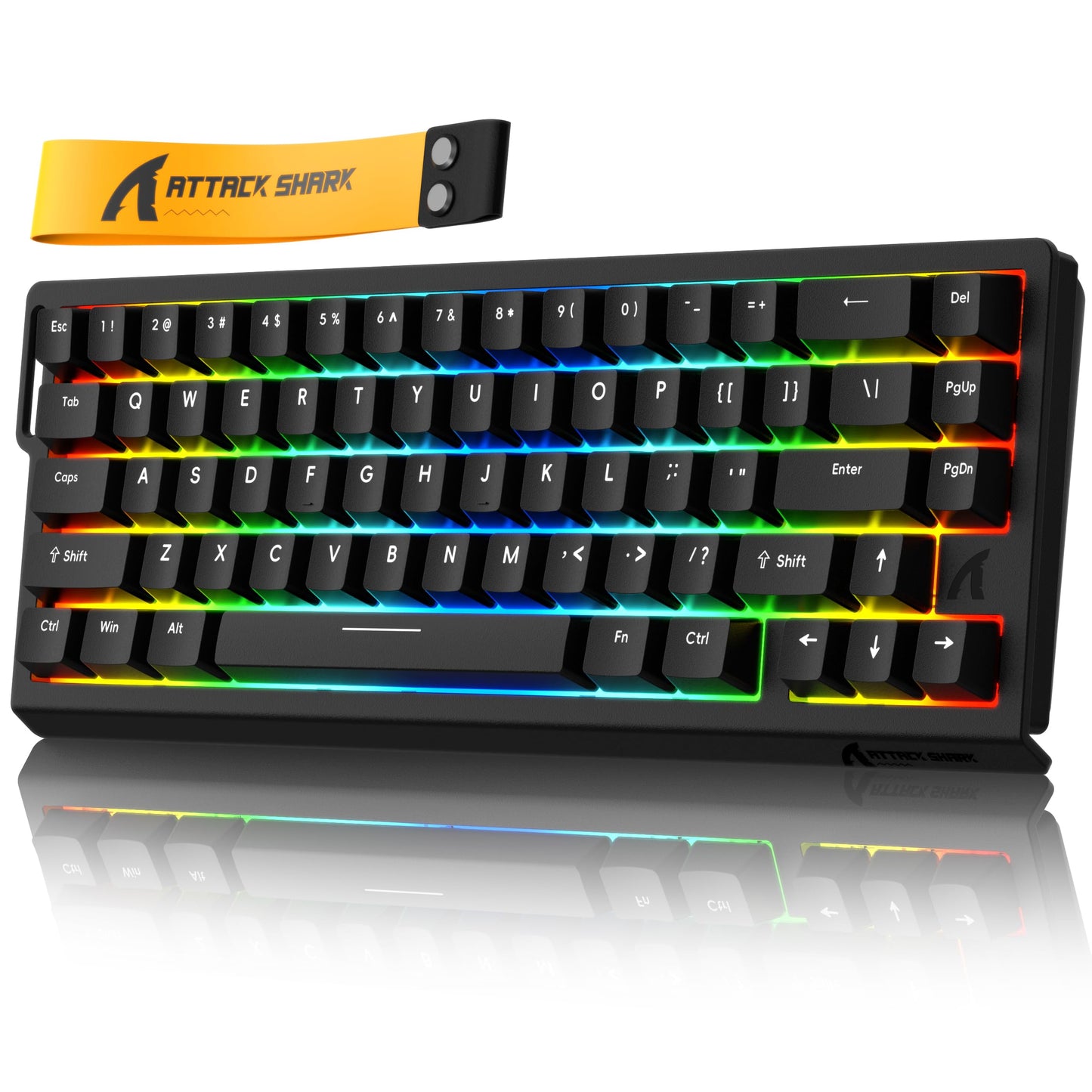 ATTACK SHARK X68 HE 8000Hz Rapid Trigger Keyboard  0.01mm RT Accuracy Wired Gaming Keyboard with Magnetic Switch  Adjustable Actuation  Rapid Trigger  Snap Tap  RGB Lighting for PC/Mac  Black