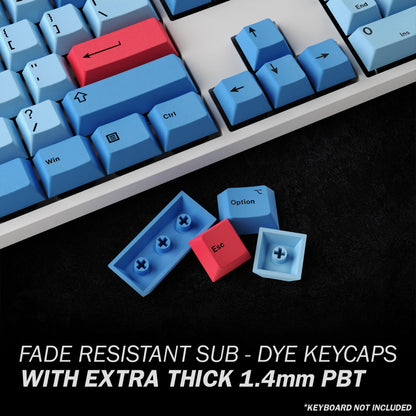 HK GAMING Dye Sublimation PBT Keycap Set - 139 Keys, Cherry Profile, ANSI US Layout, Marlins Color, Compatible with Cherry MX & Gateron