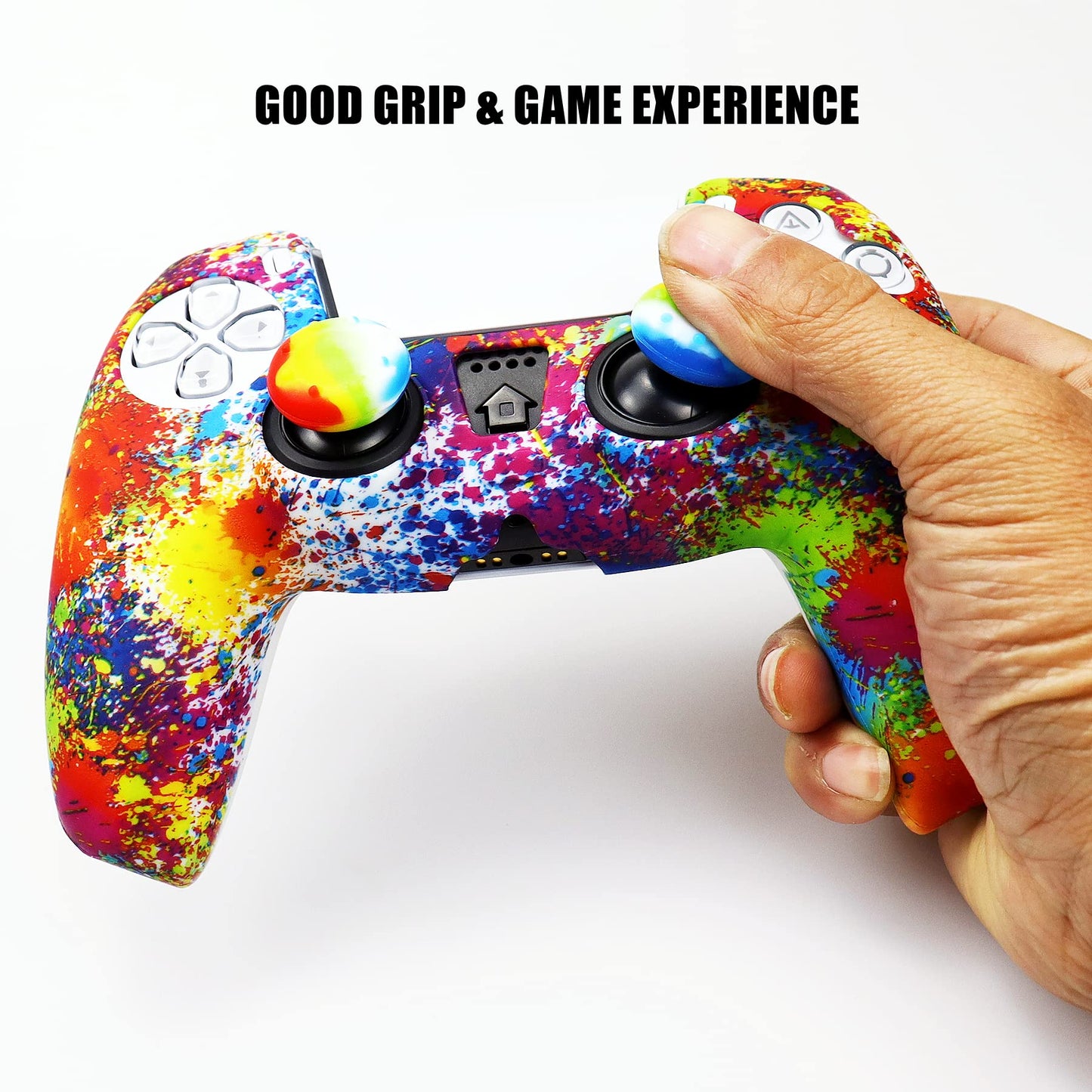 Oiokew PS5 Controller Skin - Anti-Slip Silicone Shell Cover with 10 Joystick Grips - PS5 Controller #18