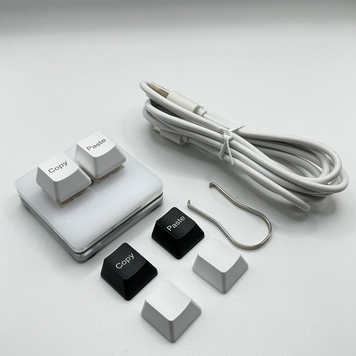 BTXETUEL One-Handed Mechanical Gaming Keyboard, Cherry Switch, RGB Backlit, Mini USB, 2*2*1 inch, White, Clavier OSU