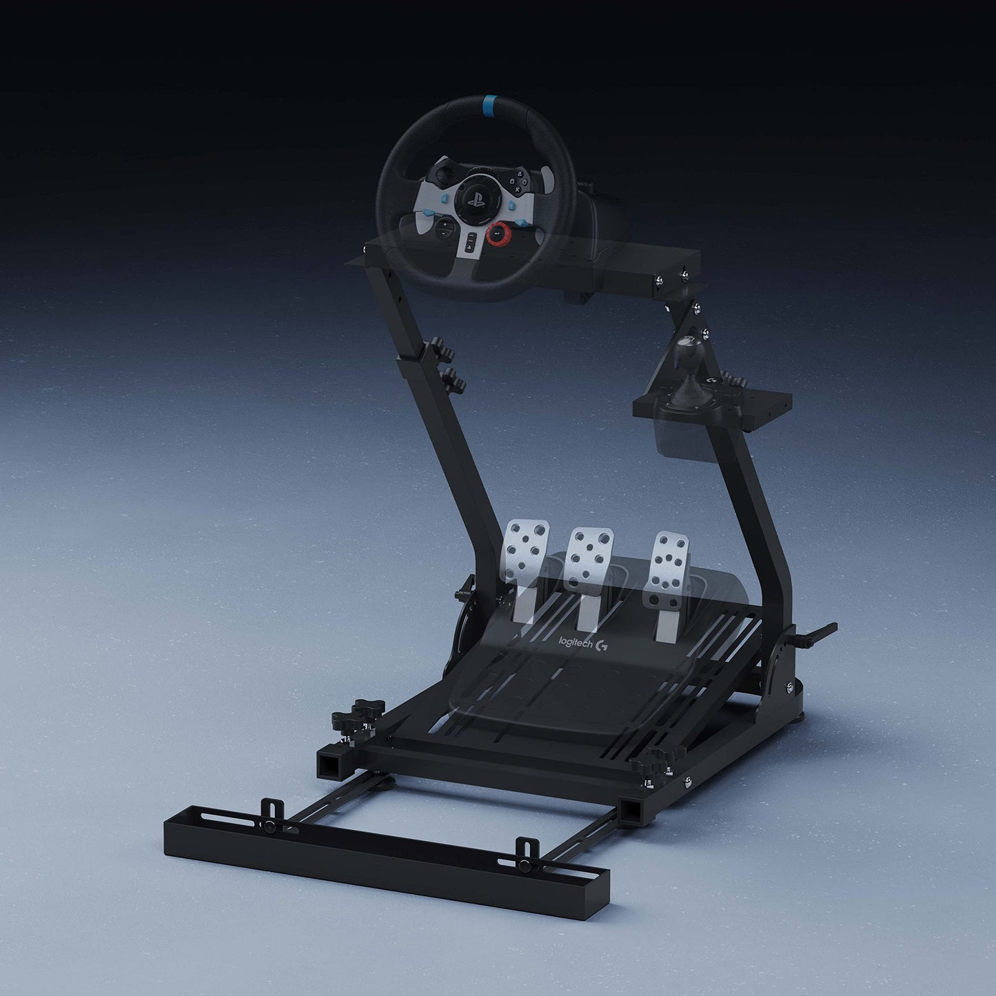GT OMEGA Classic Wheel Stand for Logitech G923/G29/G920, Thrustmaster T300, Black, Model 5F-OV6H-H6J1
