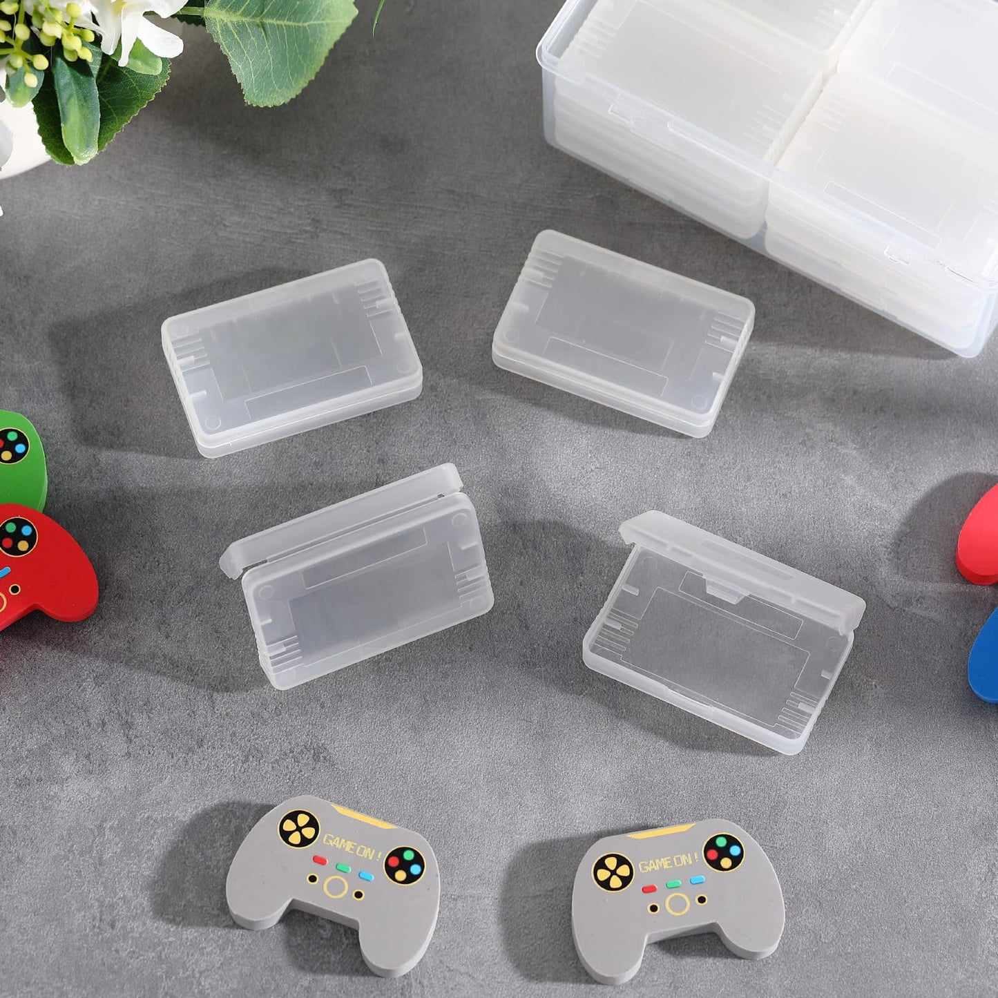 Reallnaive 16 Pcs Transparent Game Case Box for GBA DS 3DS DSI - Anti Dust, Big Storage, 2.56 x 1.57 Inch - Ideal for