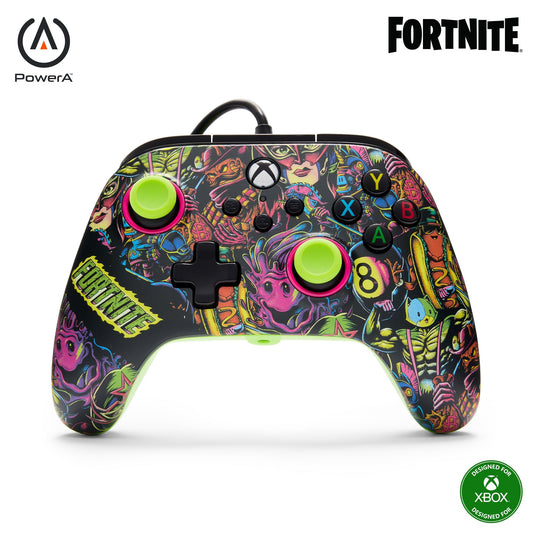 PowerA Advantage Wired Controller for Xbox Series X|S - Fortnite Glow  gamepad  wired video game controller  gaming controller  USB-C  Works with Xbox One  Officially Licensed