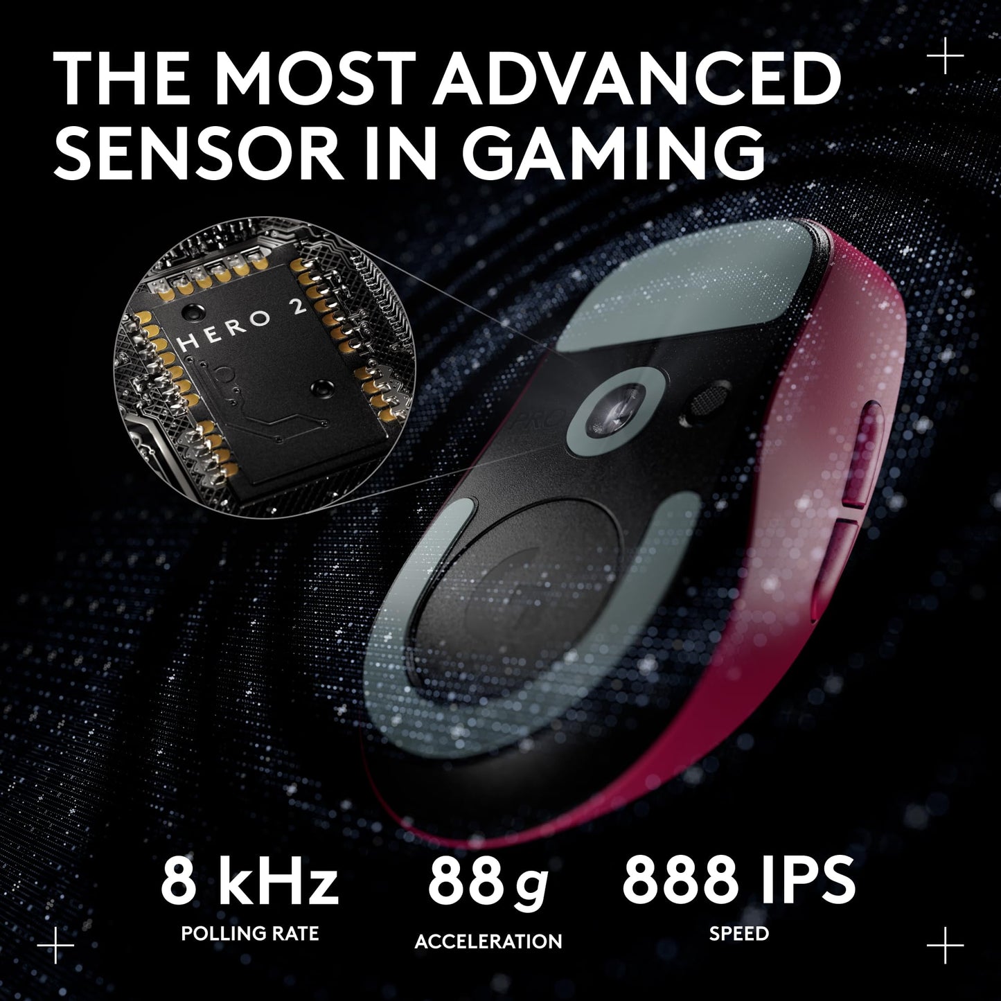 Logitech G PRO X Superlight 2 Wireless Gaming Mouse - 60g, 5 Buttons, 44k DPI, USB-C, Magenta, Model 910-007371
