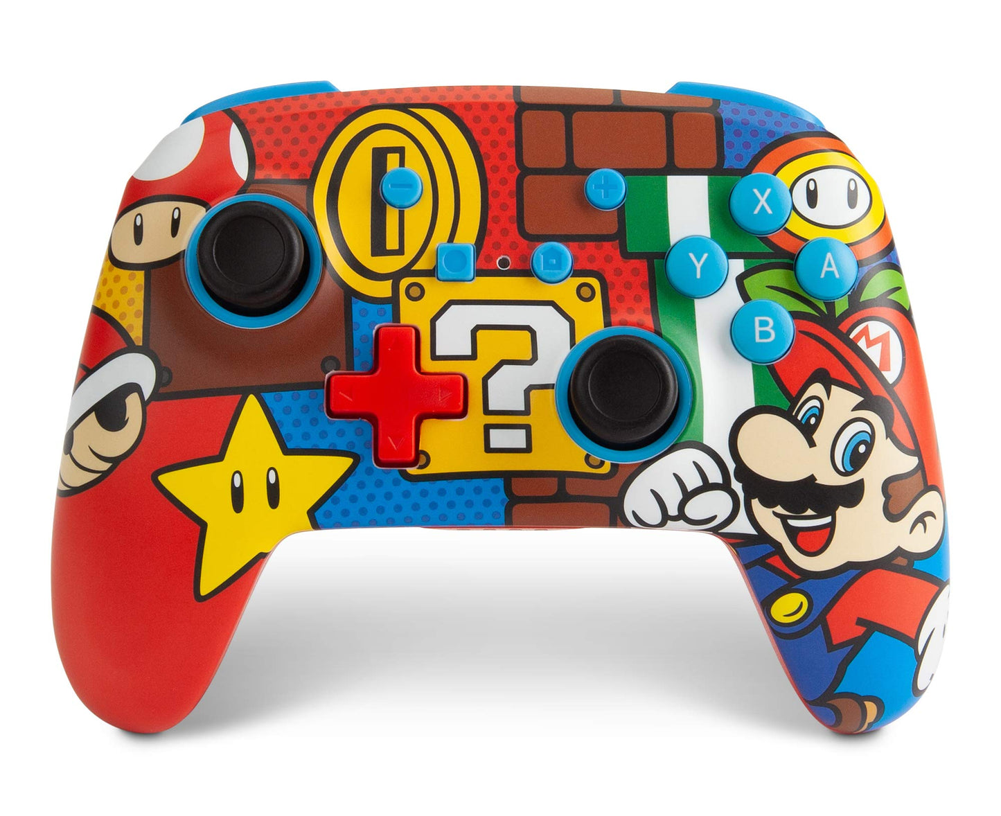 PowerA Enhanced Wireless Nintendo Switch Controller - Rechargeable, Mario Pop Color, Motion Control, Officially Licensed by Nintendo