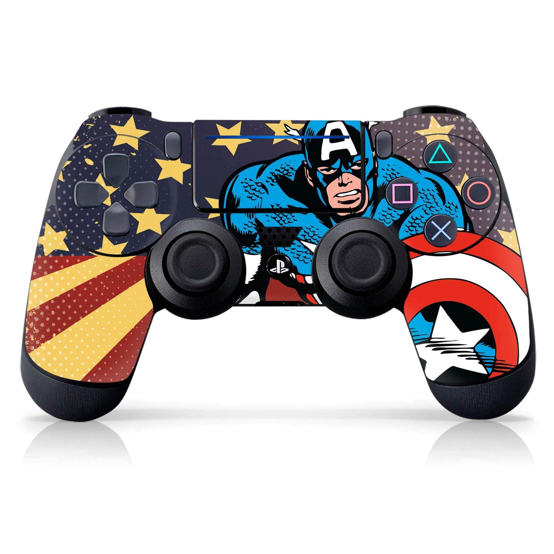 Controller Gear Marvel Comics - Captain America - Stars and removees - PS4 Controller Skin (Controller Sold Separately) - PlayStation 4