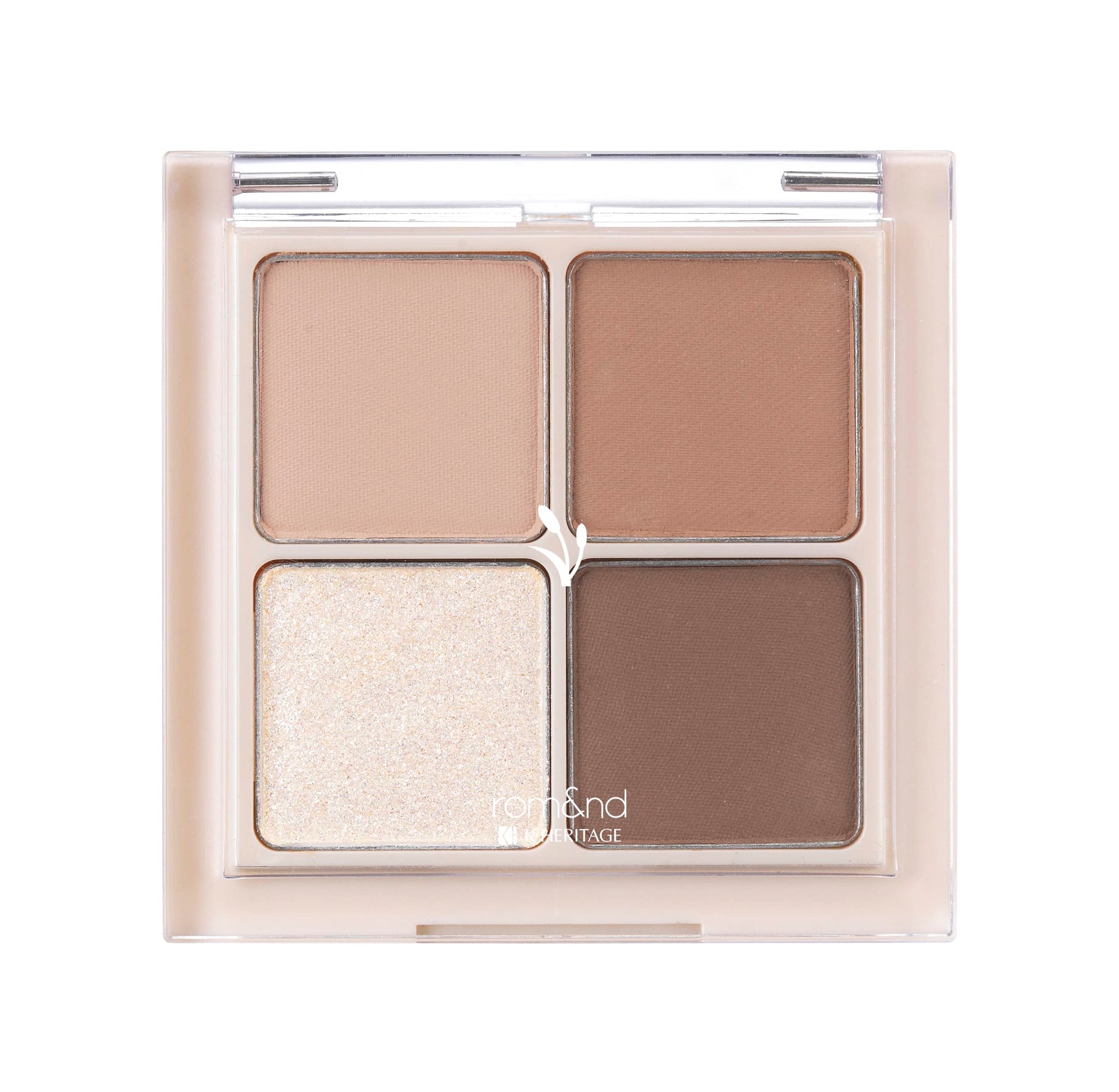 rom&nd playter Than Eyes N Series (N01 Dry Willow Flower) Korean Eye Shadow Mini Palette 4 Essential basic Shades