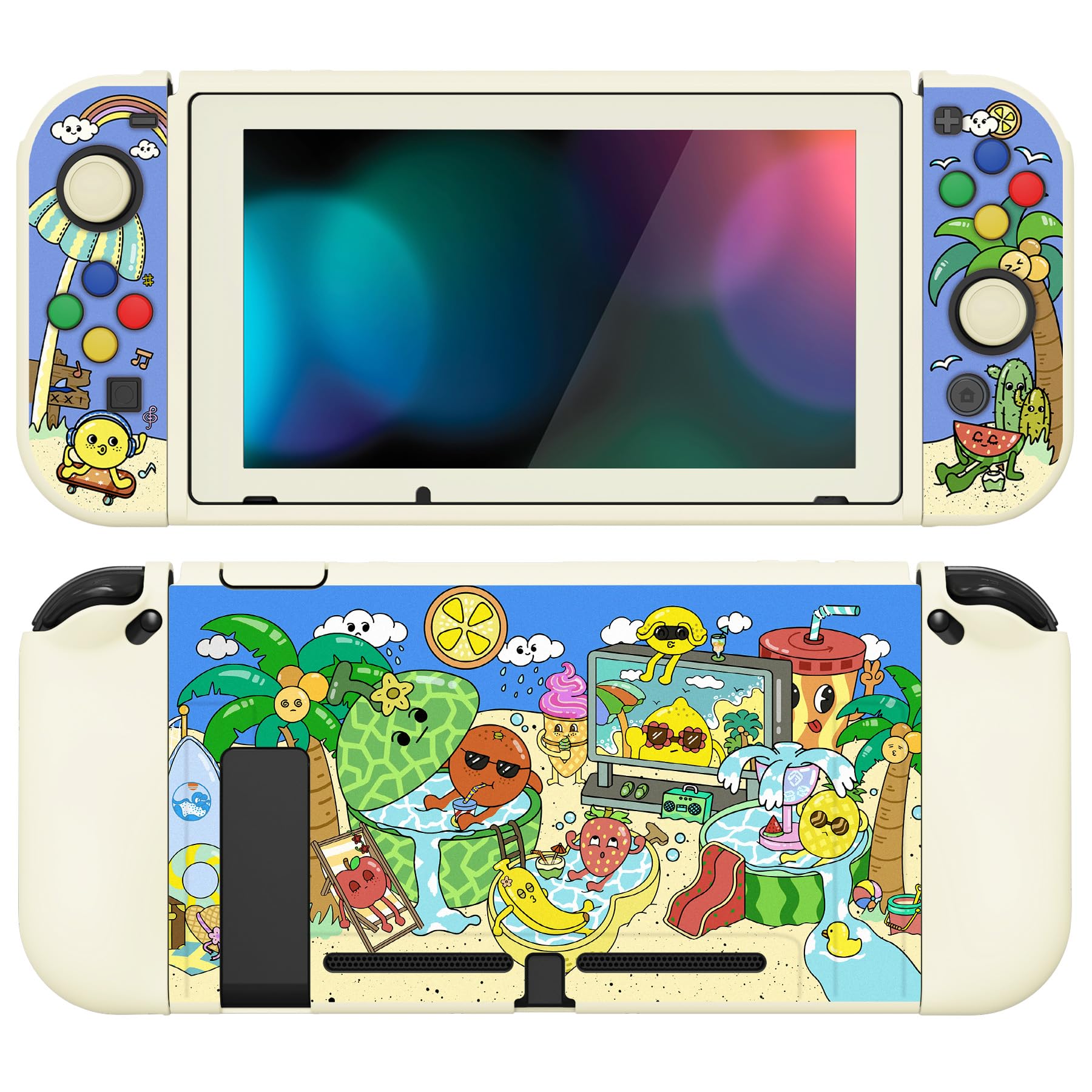 PlayVital ZealProtect Protective Case for Nintendo Switch, Cover Protector for Switch with Screen Protector & Thumb Grips & ABXY
