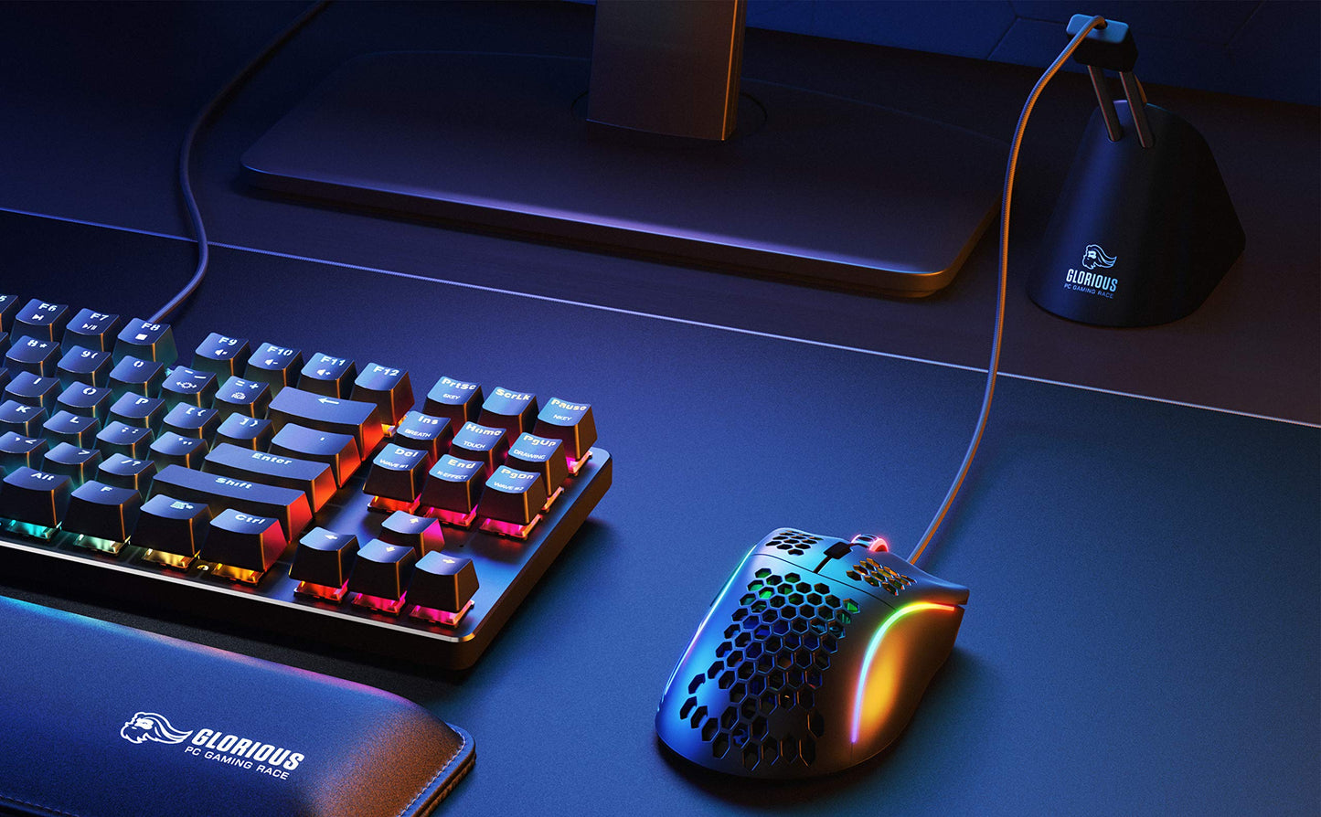 Glorious Mouse Bungee - Flexible Cable Management for Gaming - Black - Model G-MB-BLACK - Durable Rubber Material