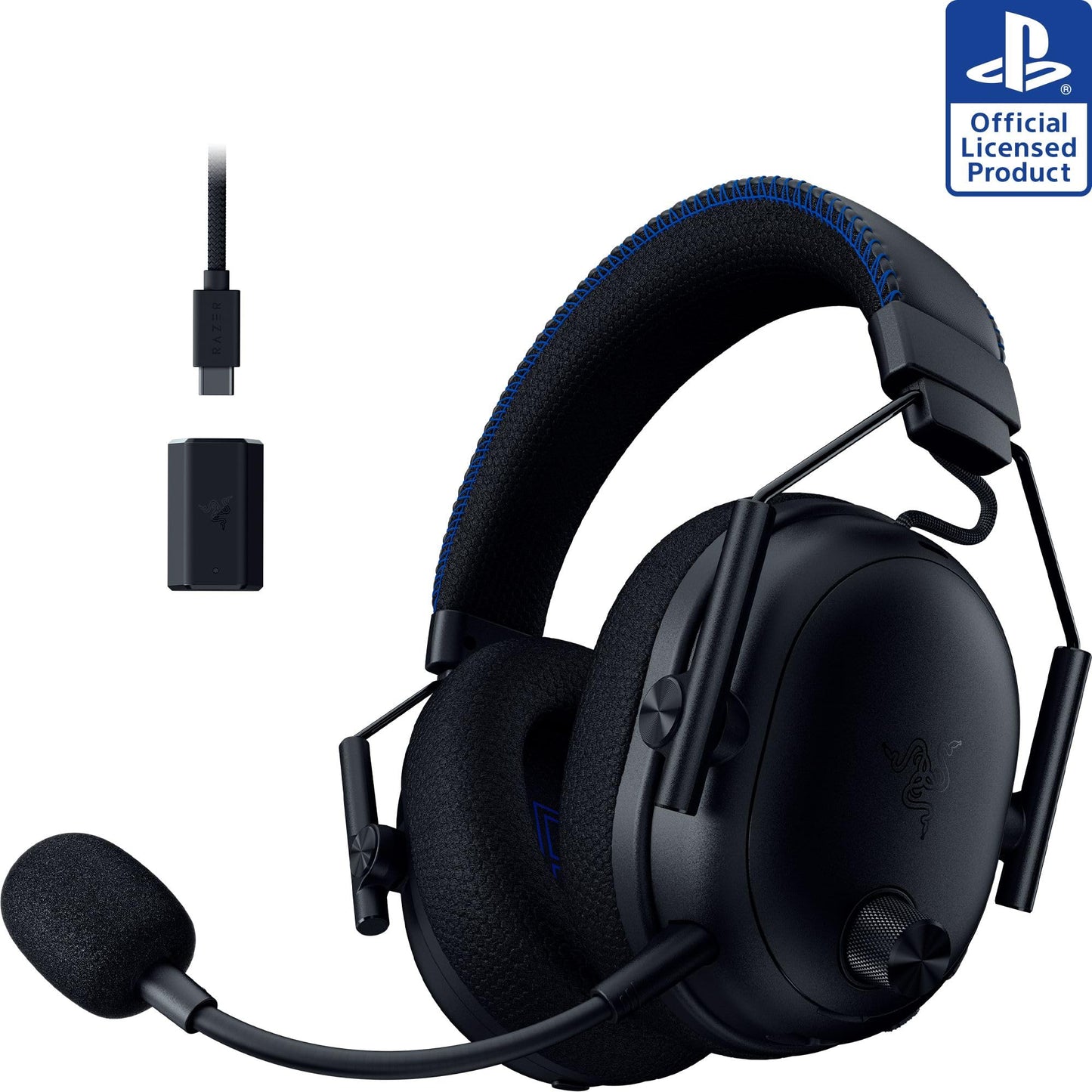 Razer BlackShark V3 Pro Wireless ANC Gaming Headset for PS5: Full Band Mic - 50mm Drivers - 2.4 GHz  Bluetooth  3.5mm - Works with PC  Mac  Nintendo Switch  Smartphone - Long Battery Life - Black