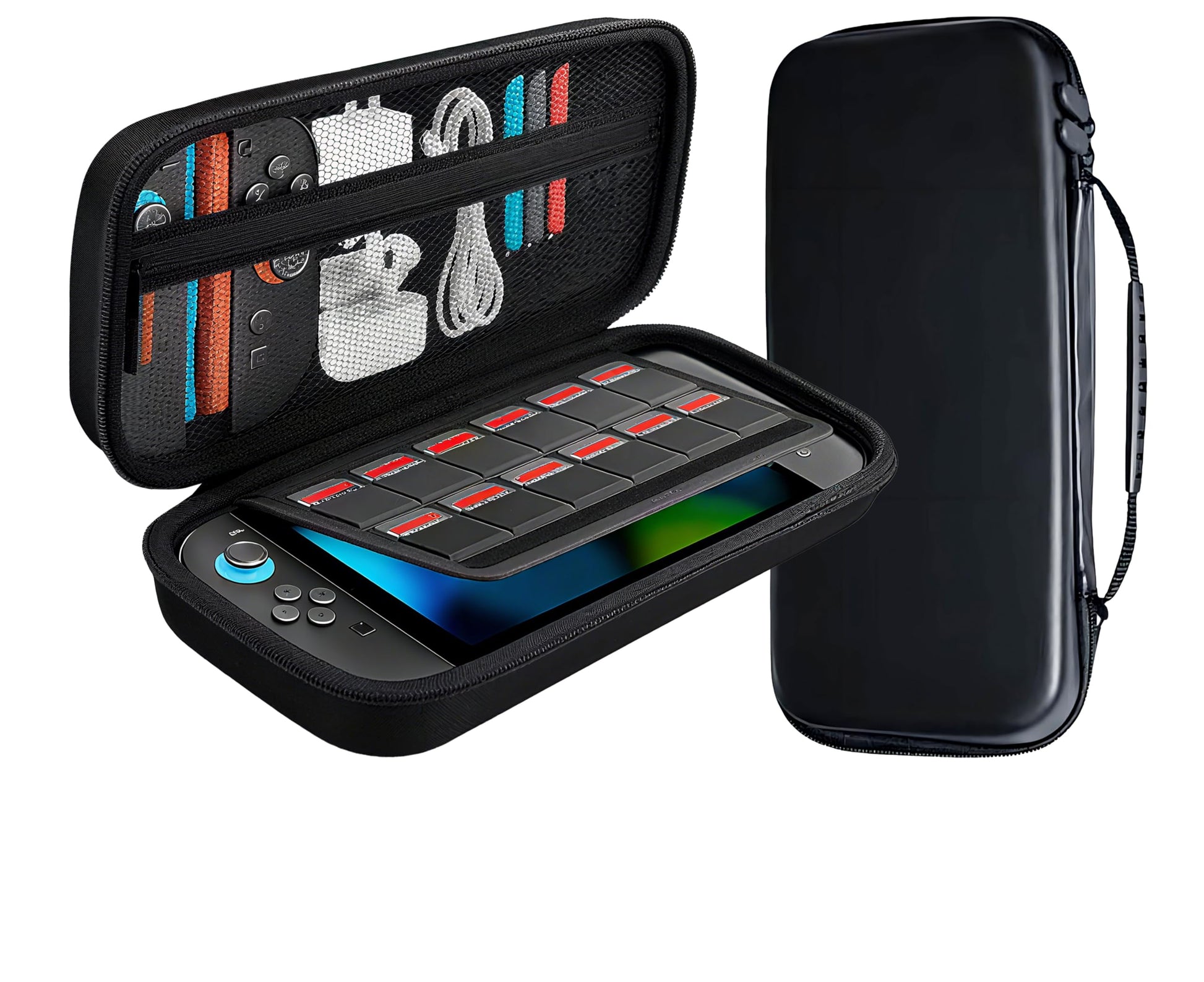 Thionyee Waterproof hard shell with soft interior portable travel case for Nintendo Switch 2 (2025) -- Protective case with accessory storage bag and 12 game card slots Black