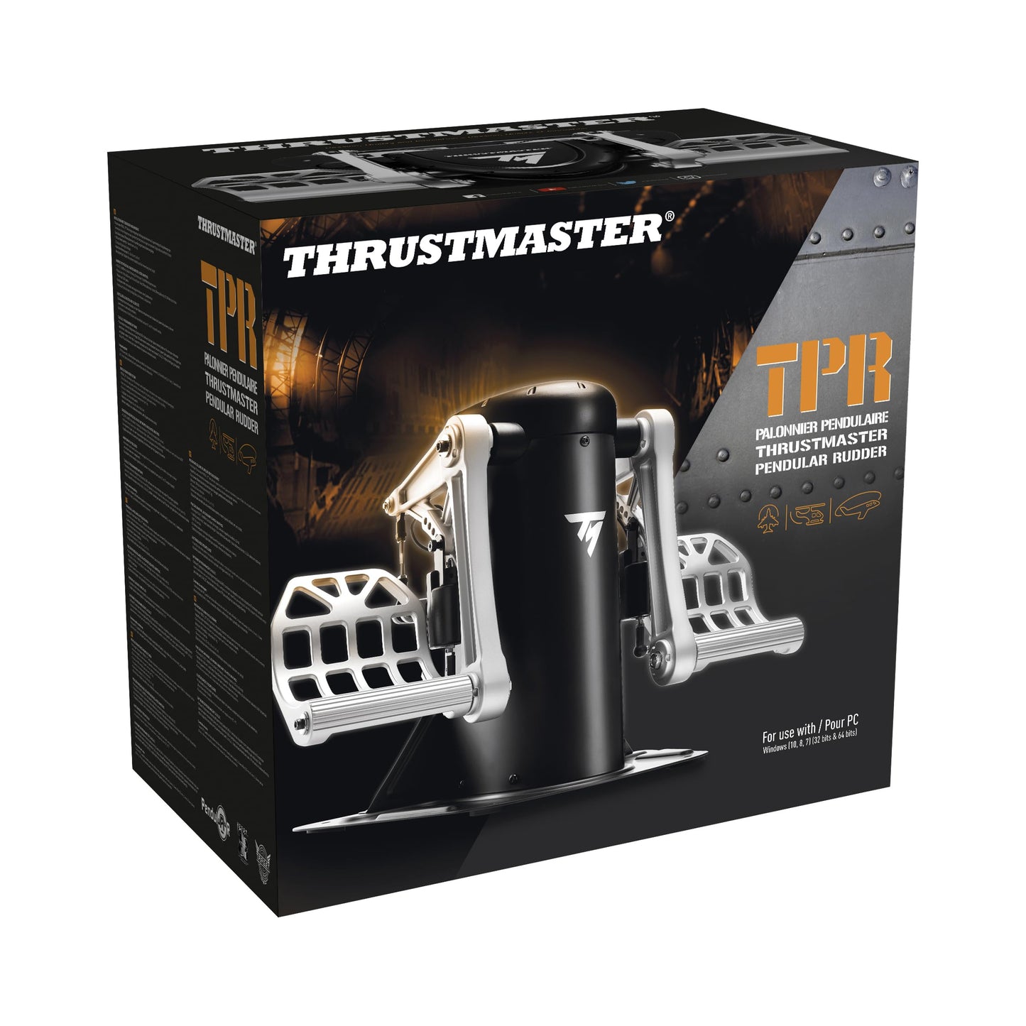 THRUSTMASTER TPR Expert Rudder System for Flight Simulation - Black, 45.6x33.6x41.5 cm, Model 2960809, PC DVD