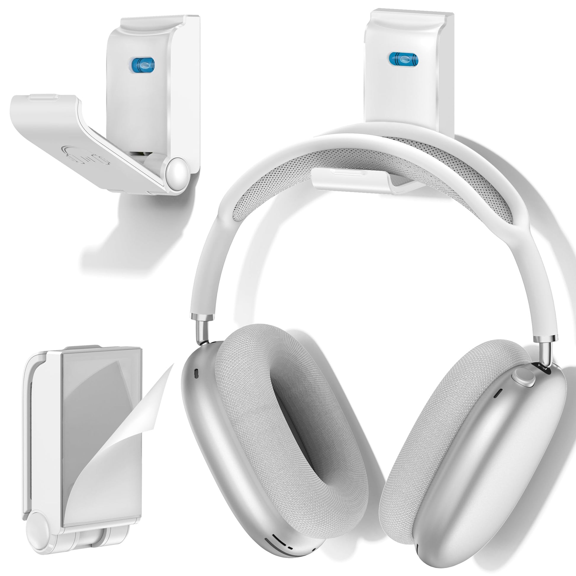 Kosker Headphone Stand Wall Mount, Gaming Headset Hook Hanger, White, 1 Pack, Essential Video Game Accessories for Office & Home