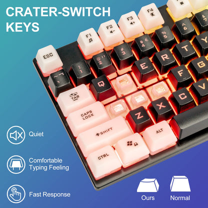 CHONCHOW RGB Gaming Keyboard and Mouse Combo, Full Size 17"x5.1"x1.3", Black, Model 5-951 for PS4/PS5/Xbox/PC