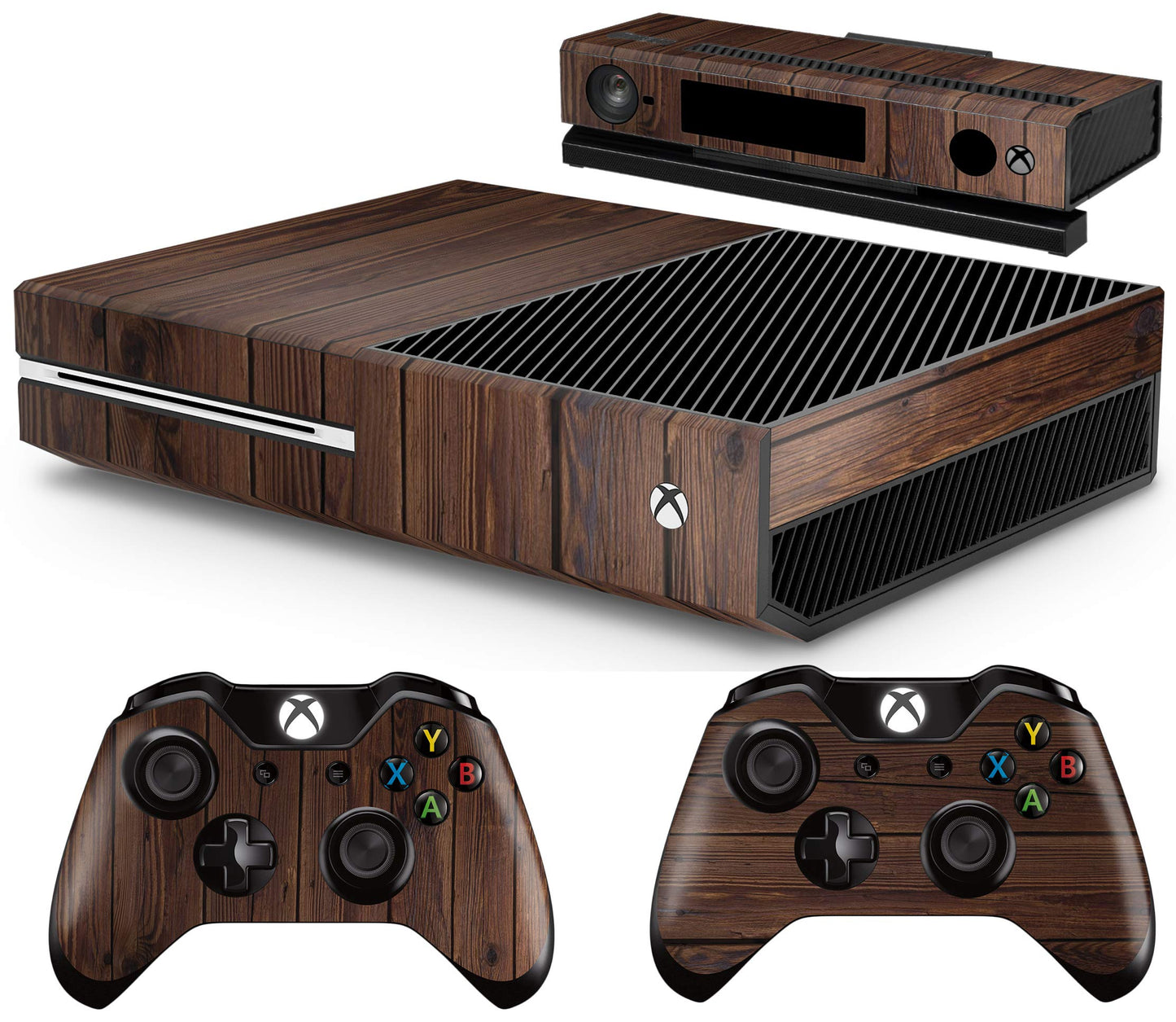giZmoZ n gadgetZ Xbox Wood Console Skin Decal + 2 Controller Skins - Mahogany, Compatible with Xbox One & Kinect, Model GNG-XB-WOOD-SKINS