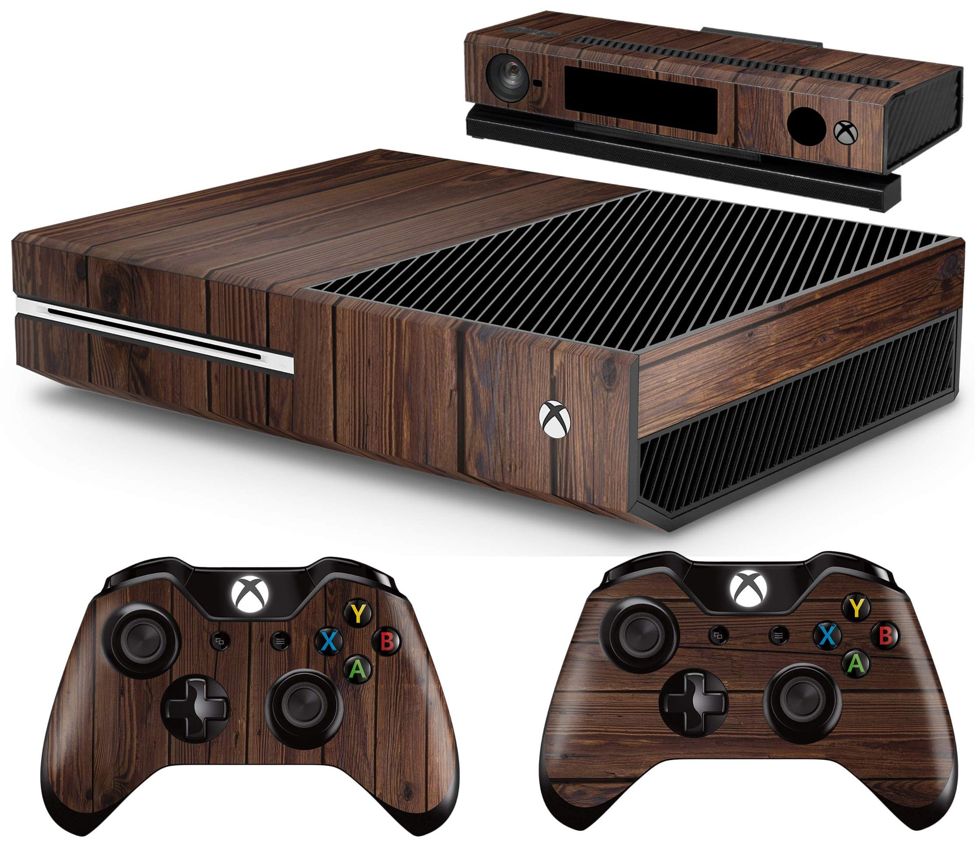 giZmoZ n gadgetZ Xbox Wood Console Skin Decal + 2 Controller Skins - Mahogany, Compatible with Xbox One & Kinect, Model GNG-XB-WOOD-SKINS