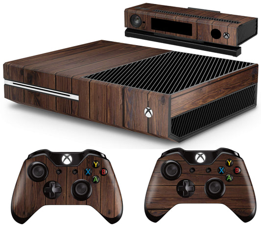 giZmoZ n gadgetZ Xbox Wood Console Skin Decal + 2 Controller Skins - Mahogany, Compatible with Xbox One & Kinect, Model GNG-XB-WOOD-SKINS