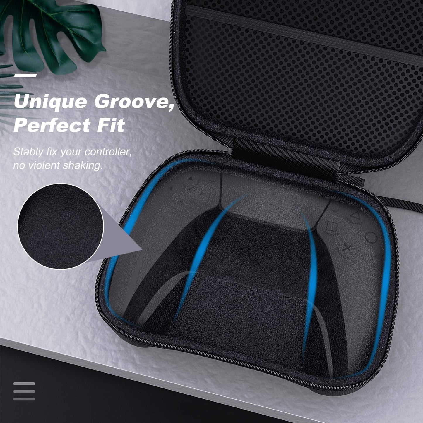 MoKo PS5 Controller Carrying Case, Hard Shell EVA Protective Cover, Black, Model P840034661187